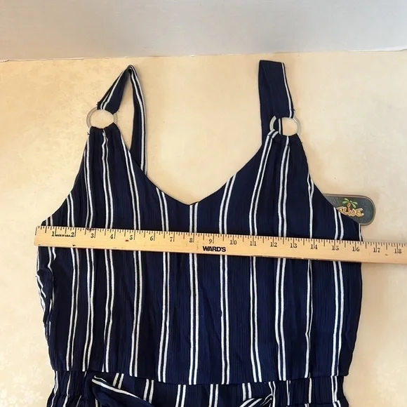 Shoreline. Jumpsuit. Blue/White Stripe. Size L. - Picture 2 of 11